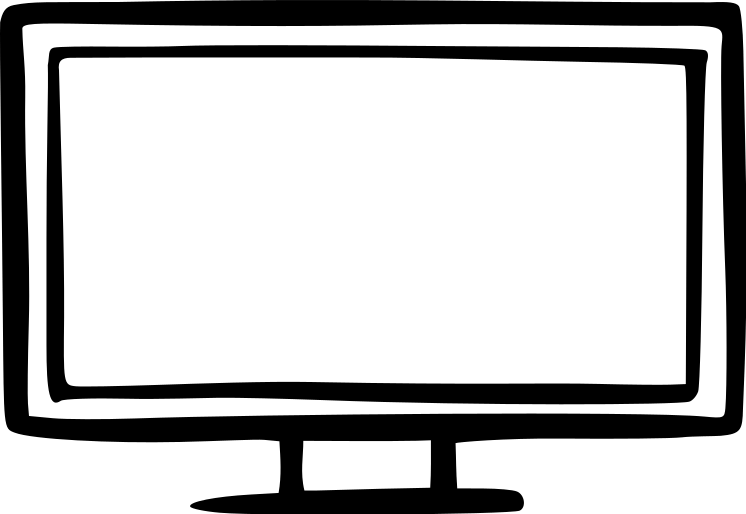 Comic-Icon eines Fernsehbildschirms